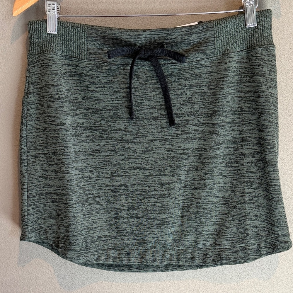 Energy Zone Heathered Olive Green Drawstring Mini Skirt